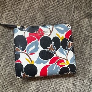 Kate Spade Floral Zip Wallet in Red, Blue & Navy - Brand New!